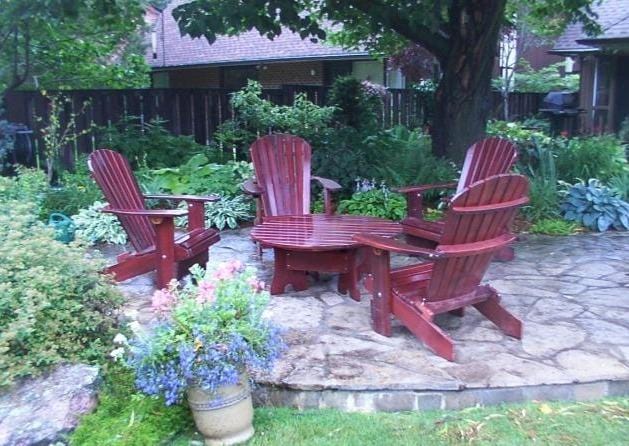 adirondack chairs and coffee table