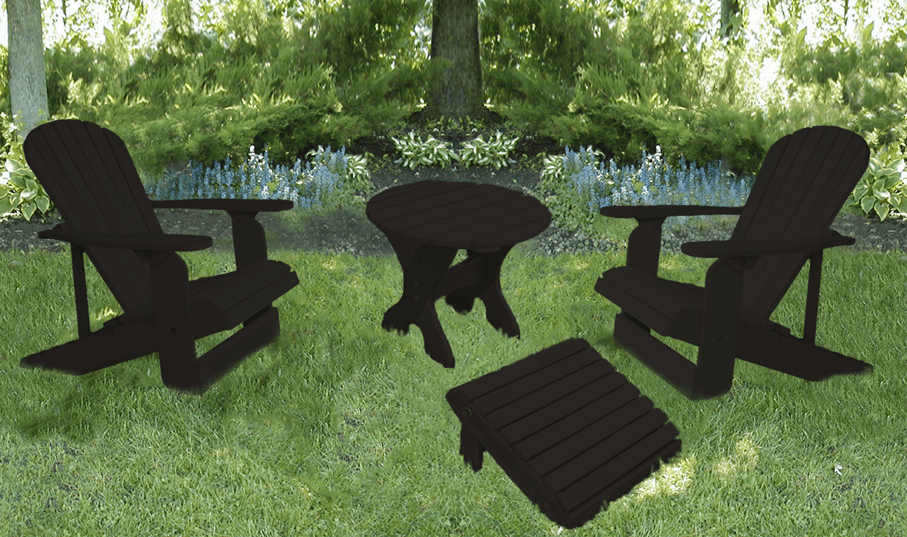 black adirondack chair patio set