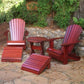 Treated Dark Clear Cedar Royal Complete Patio Set 2 Adirondack Royal Chairs, 2 Royal Adirondack Footstools Ottomans and 1 Adirondack Round Table