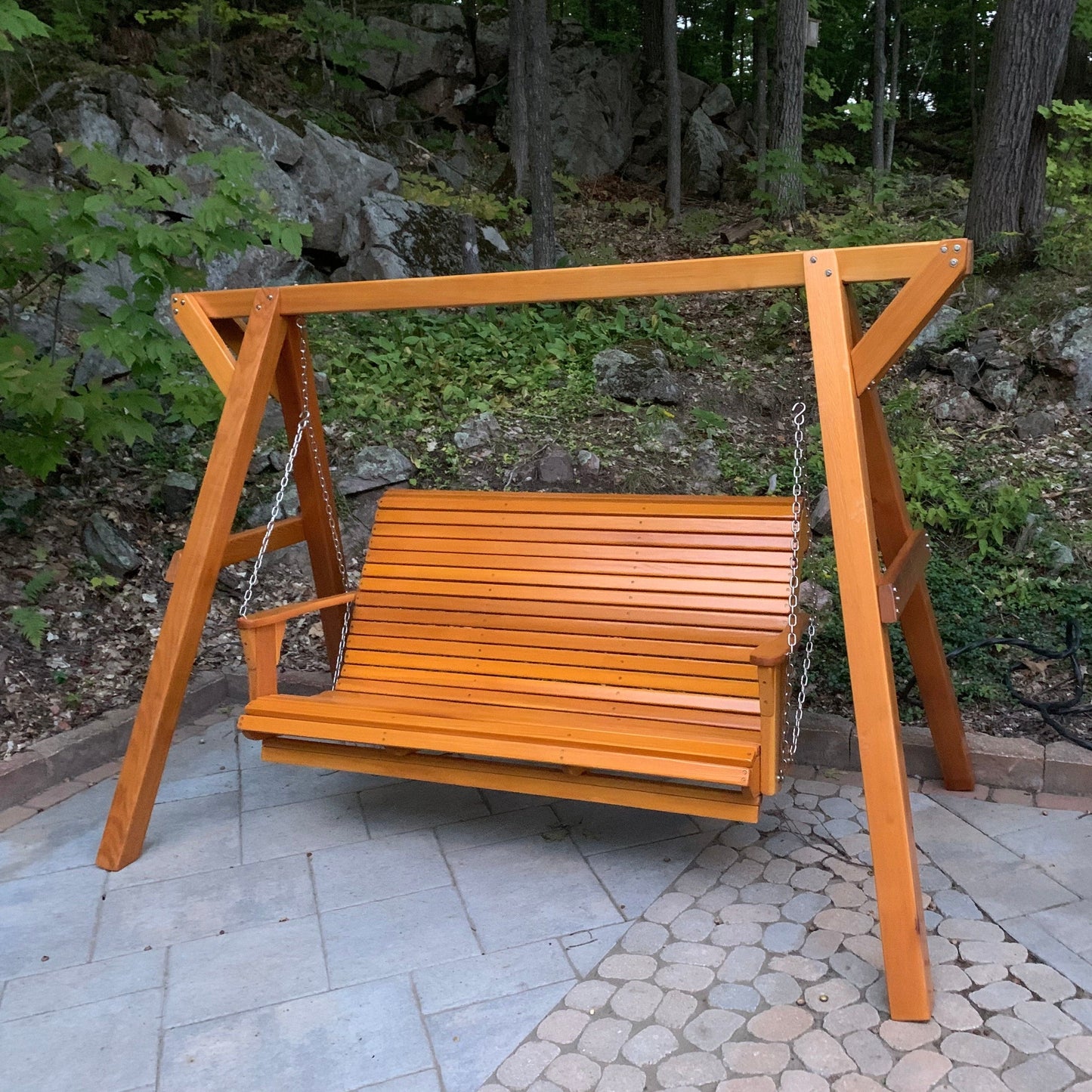 Wooden Family Porch Swing with Frame