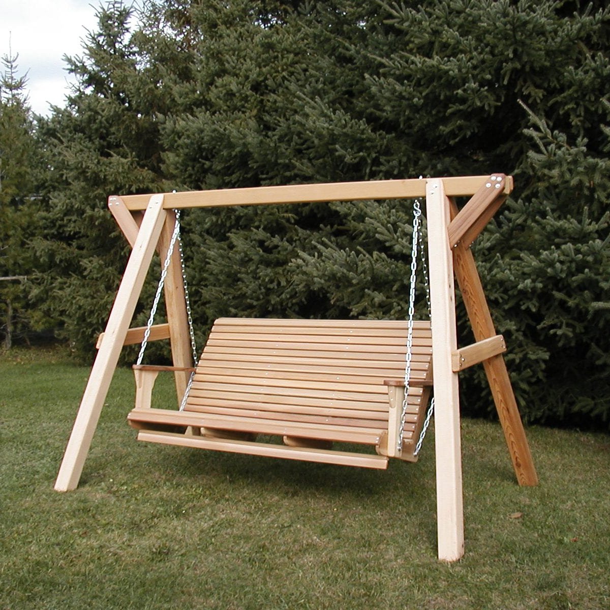 Wooden Family Porch Swing with Frame