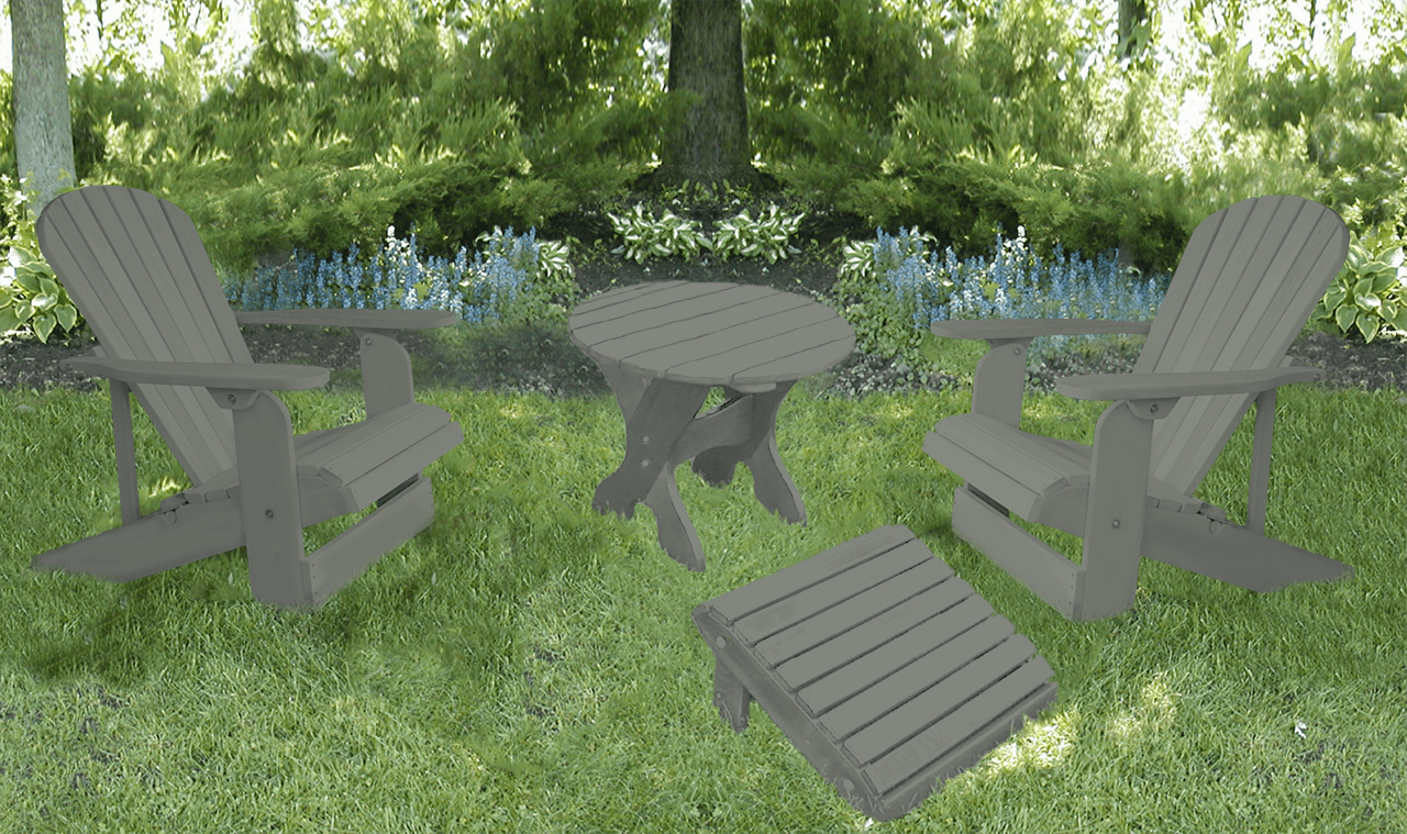 grey adirondack chair patio set