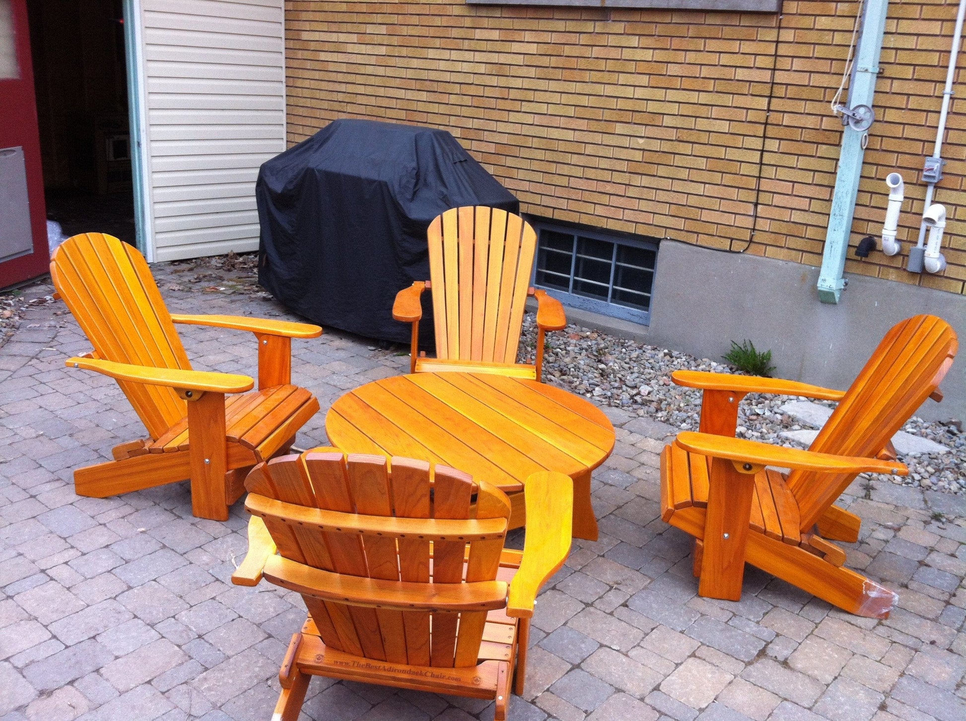 adirondack chairs and coffee table