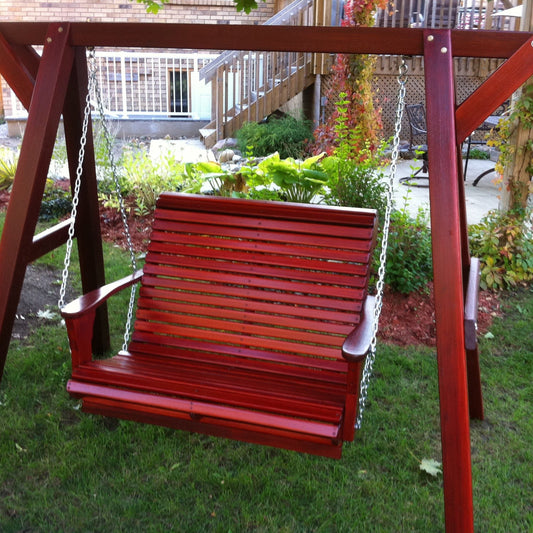 Wooden Lovers Porch Swing with Frame