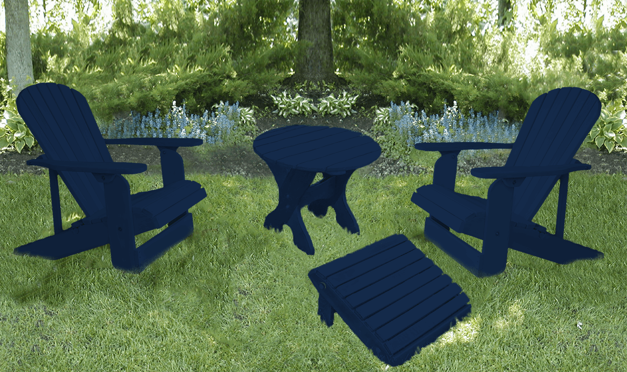 blue adirondack chair patio set