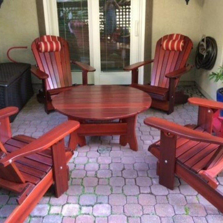 adirondack chairs and coffee table