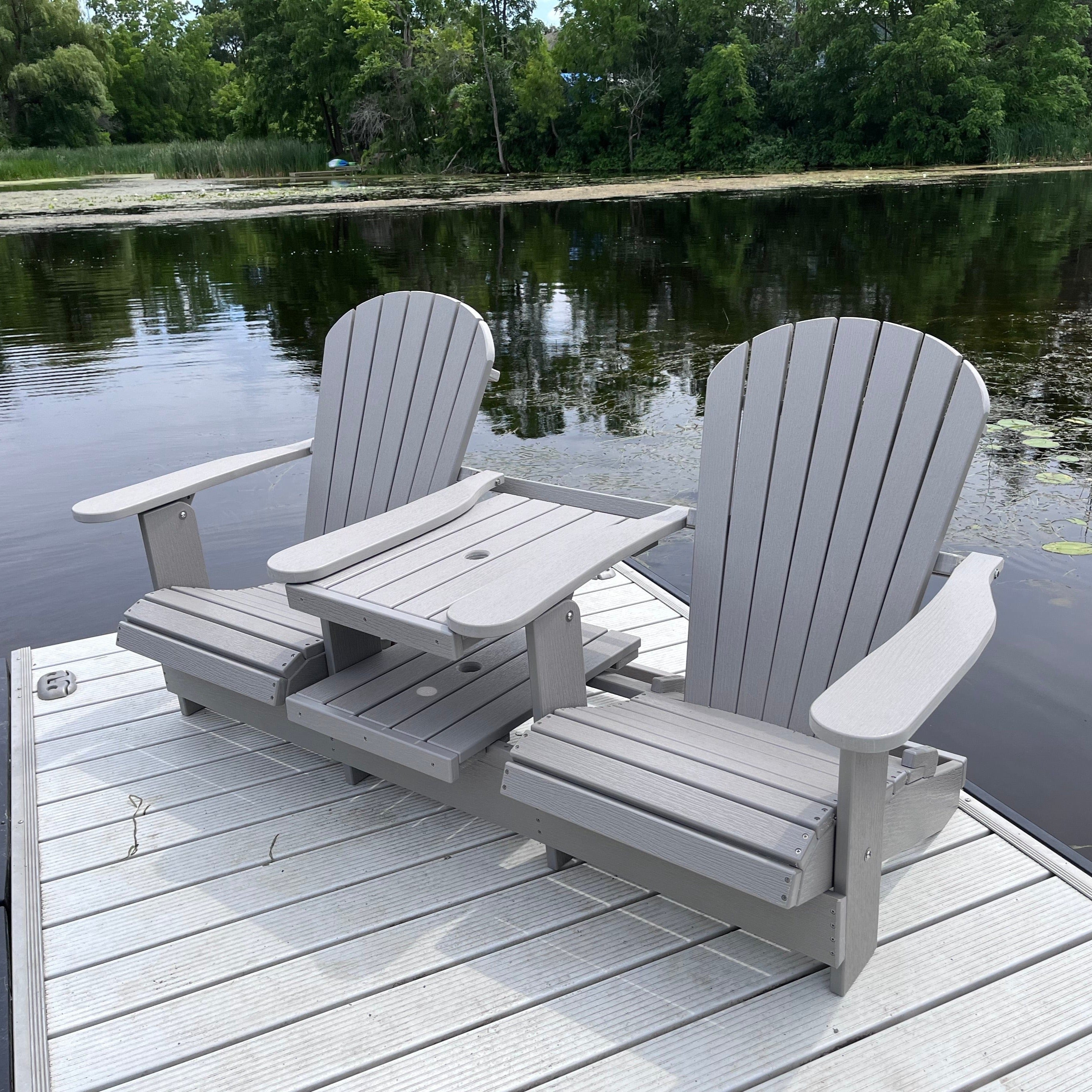 Double muskoka discount chair with table