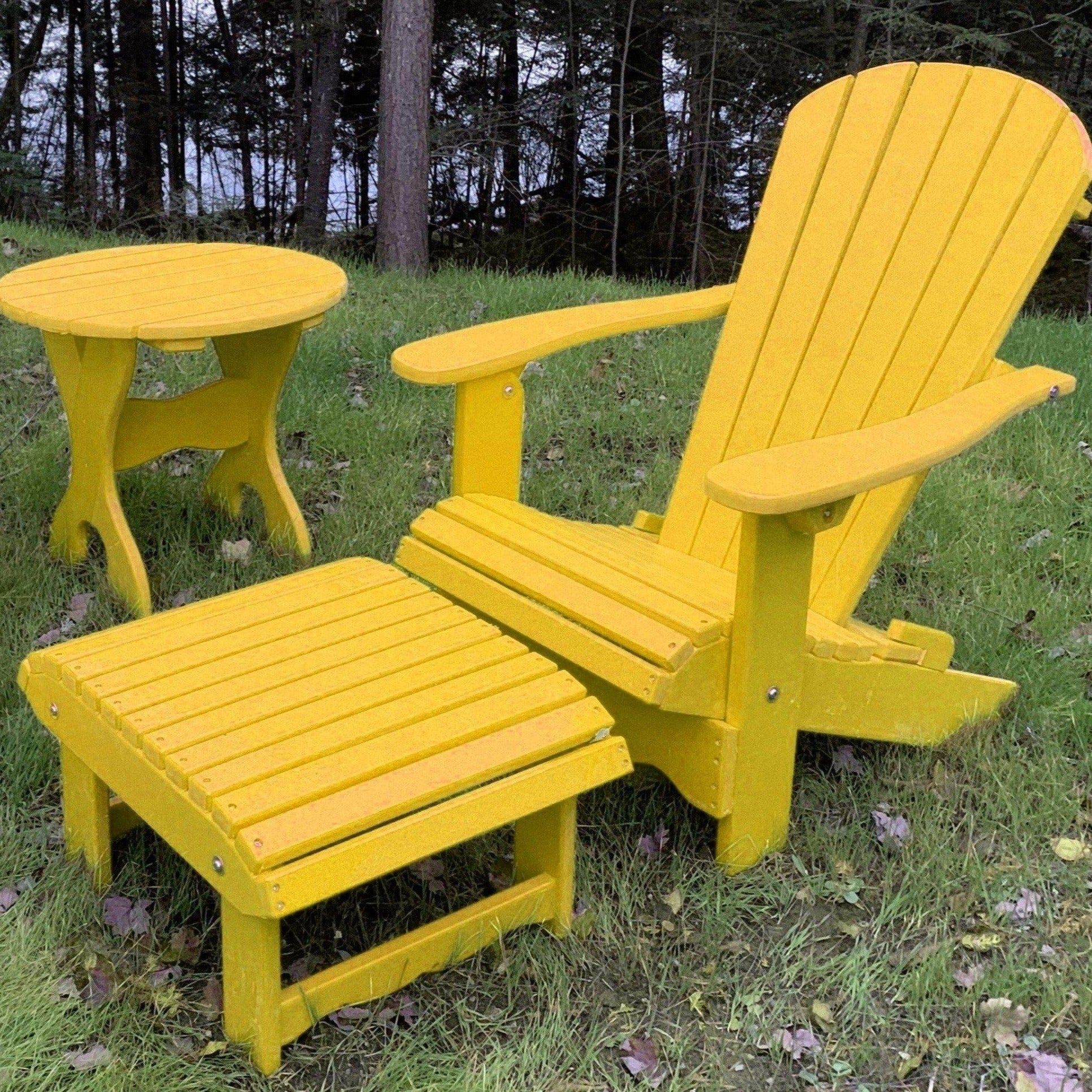 Yellow plastic store muskoka chairs